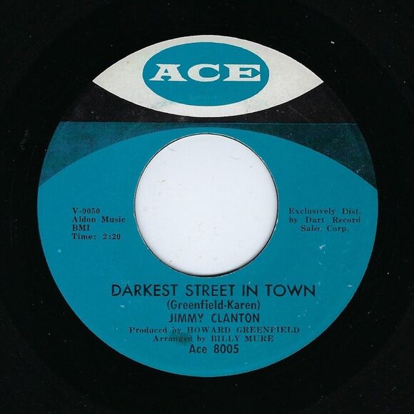 Jimmy Clanton 45 Dreams Of A Fool / Darkest Street In Town on Ace VG+ '62 Rock - Picture 2 of 2